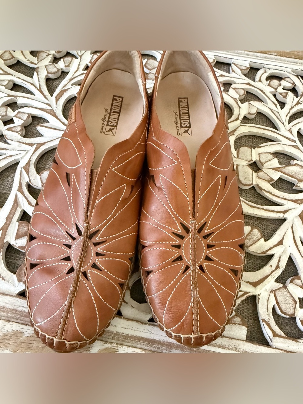 Pikolinos Leather Slip On Loafers Shoes 39 8.5 - Picture 2 of 9